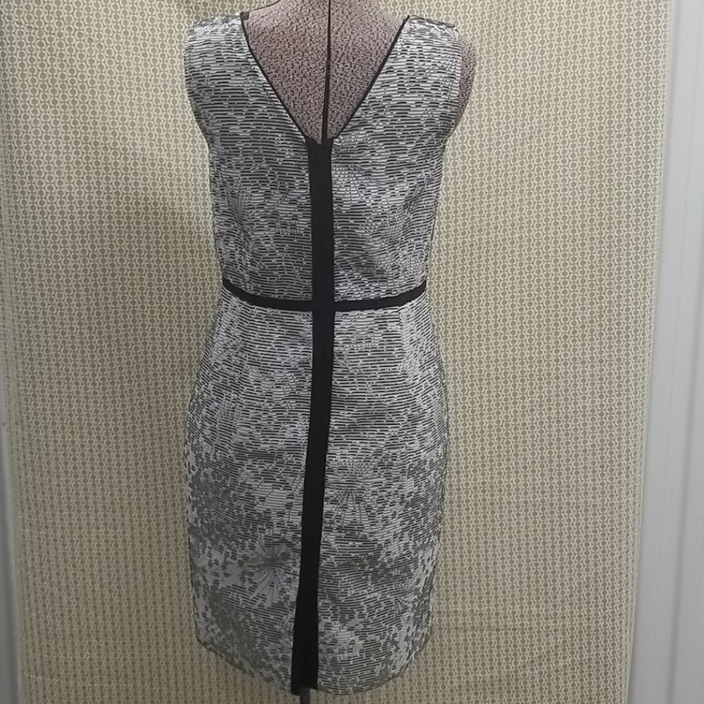 Ann Taylor sleeveless black and white dress - Picture 3 of 6